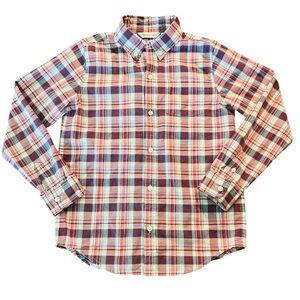 Janie and Jack Plaid Button-Down Shirt Size 8 Long Sleeve